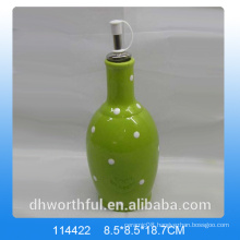 High-quality green ceramic oil bottle for tableware